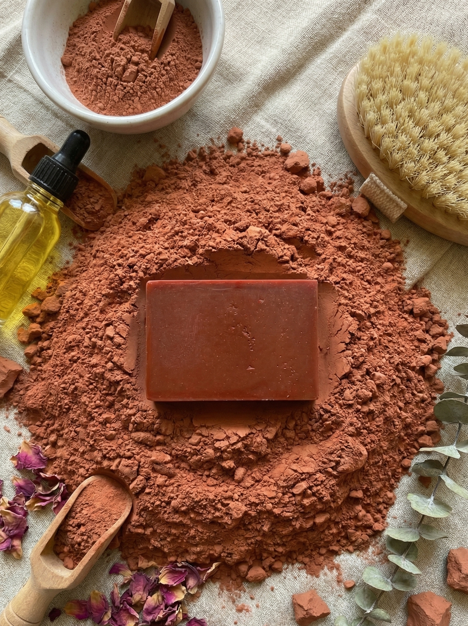 Moroccan red clay facial bar - 30 gm